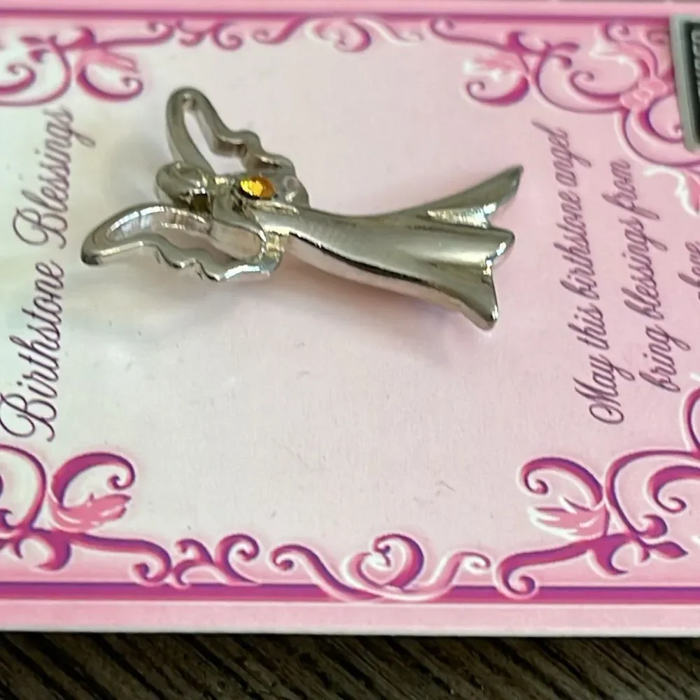 Vintage CAMCO November Birthstone Blessings Angel Pin